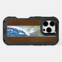 Ala Moana Hawaiian Faux Koa Wood Surf Sign