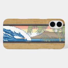 Ala Moana Hawaiian Faux Koa Wood Surf Sign Hoesje- iPhone 16 Plus Hoesje