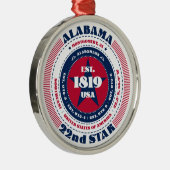 Alabama 22e staat kerstversiering metalen ornament (Rechts)