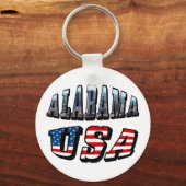 Alabama Afbeelding en Amerikaanse vlag Sleutelhanger (Voorkant)