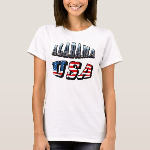 Alabama Afbeelding en Amerikaanse vlag T-shirt
