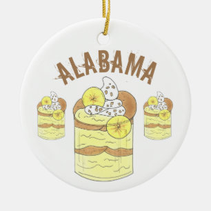 Alabama AL Banana Pudding Soul Food Dessert Keramisch Ornament