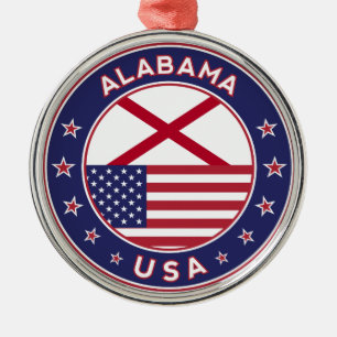 Alabama, Alabama t-shirt, sticker Alabama, Metalen Ornament