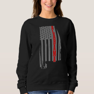 Alabama American Flag State Map Pride Patriotic 4t Trui