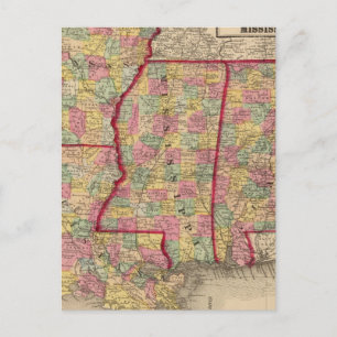 Alabama, Arkansas, Louisiana en Mississippi 2 Briefkaart