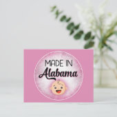 Alabama Baby Funny Pink Nouvelle Fille Carte posta (Debout devant)