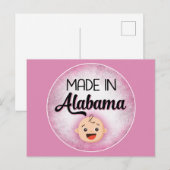 Alabama Baby Funny Pink Nouvelle Fille Carte posta (Devant / Derrière)
