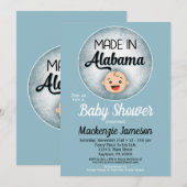 Alabama Baby shower Funny Blue Boys Invitation (Devant / Derrière)