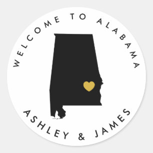 Alabama Bruiloft Welkom Sticker voor Treat Box Bag