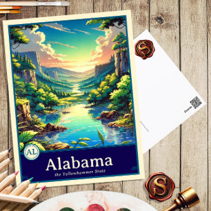 Alabama   Carte postale ombragée style Anime