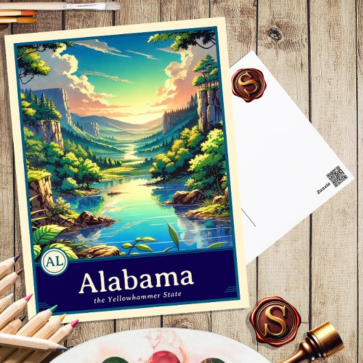 Alabama | Carte postale ombragée style Anime
