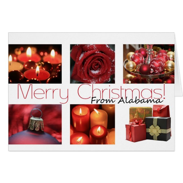 Alabama Carte spécifique de l'Etat rouge, noir et  (Devant horizontal)