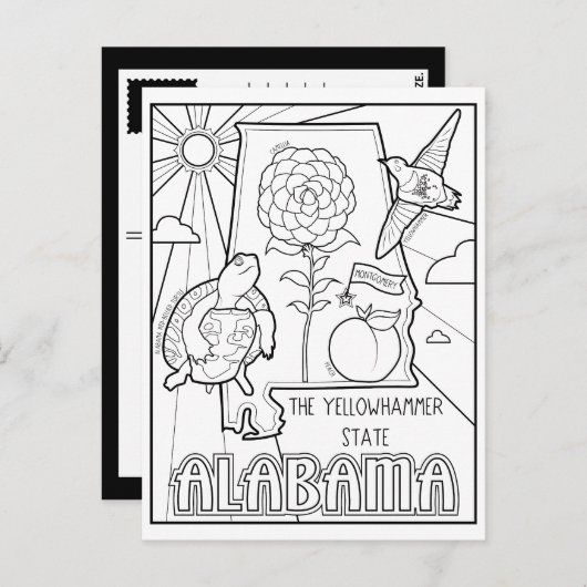 Alabama Collage Briefkaart (Voorkant / Achterkant)