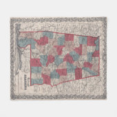 Alabama County Map (1859) Fleece Deken (Voorkant (Horizontaal))