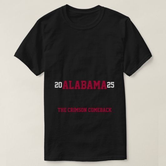 Alabama Crimson Tide 2025 T-shirt (Design voorkant)