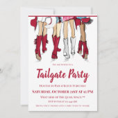 Alabama Dames Cowboy Boots Crimson Tailgate Party Kaart (Voorkant)