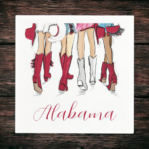 Alabama Dames Mode Cowboylaarzen Hats Karmozijn Servet