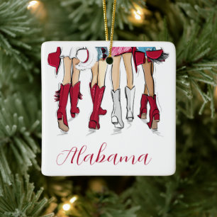 Alabama Dames Tailgating Rodeo Laarzen Hats Keramisch Ornament