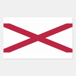 Alabama drapeau autocollant rectangulaire