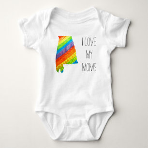 Alabama Equality "I Love My Moms" Body Suit Romper