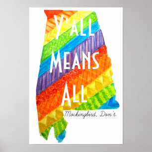 Alabama Equality "Y'all Means All" Matte Print