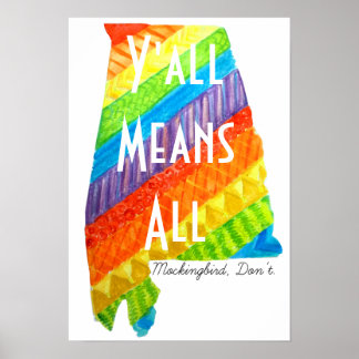 Alabama Equality "Y'all Means All" Matte Print