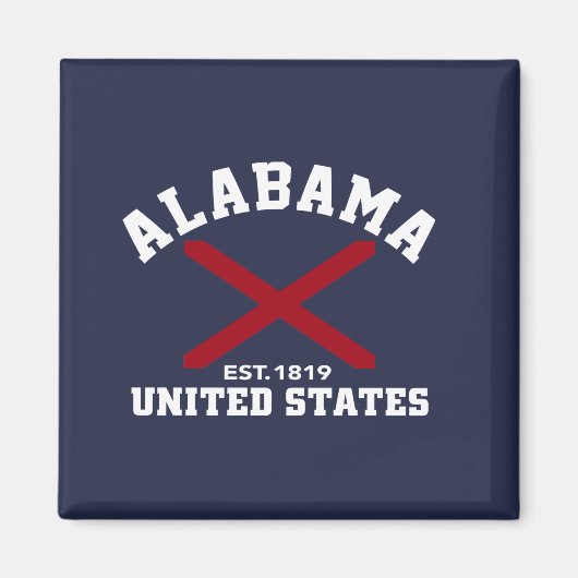 Alabama Est 1819 USA State Independence Day Magneet (Voorkant)