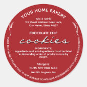 Alabama étiquette alimentaire de chaletBoulangerie (Devant)