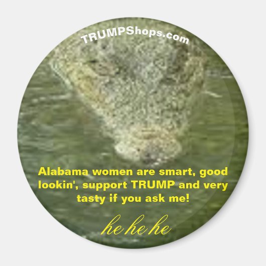 Alabama femmes soutien TRUMP fun gator aimant (Devant)