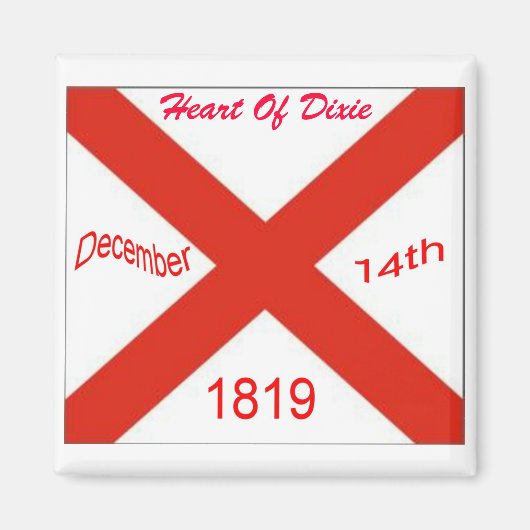 Alabama Flag Magnet Magneet (Voorkant)