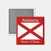 Alabama Flag Magnet Magneet (Voorkant / Achterkant)