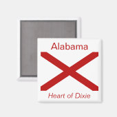 Alabama Flag Magnet Magneet (Voorkant / Achterkant)