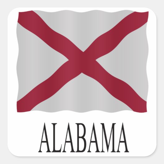 Alabama flag vierkante sticker (Voorkant)
