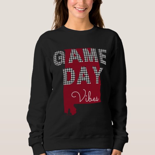 Alabama Football Crimson Game Day Vibes Fall Tailg Trui (Voorkant)