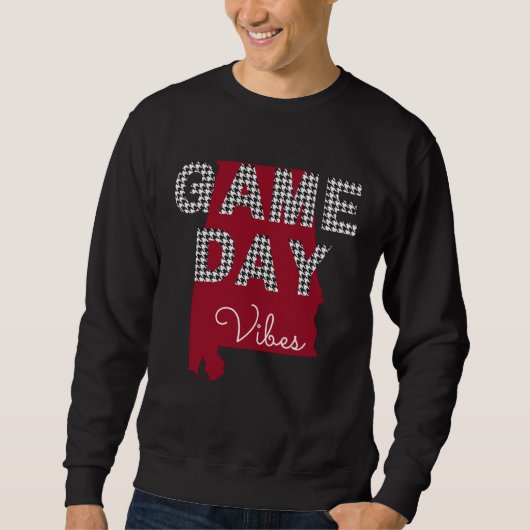 Alabama Football Crimson Game Day Vibes Fall Tailg Trui (Voorkant)