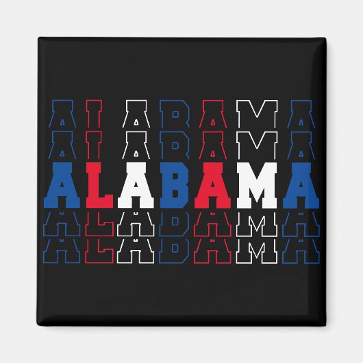 Alabama gestapeld Word Art Magneet (Voorkant)