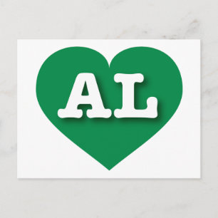 Alabama Green Heart - Ik hou van AL Briefkaart