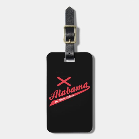Alabama Hart van Dixie Bagagelabel (Voorkant verticaal)