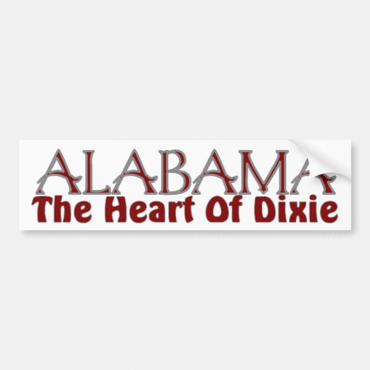 Alabama hart van dixie-bumperstickers bumpersticker (Voorkant)