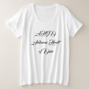 Alabama Hart van Dixie Monogram Grote Maat T-shirt