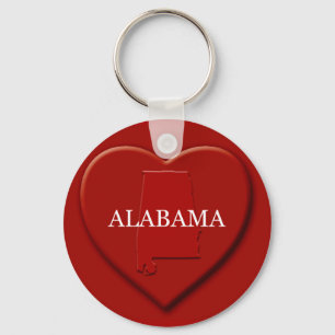 Alabama Heart Map Sleutelhanger