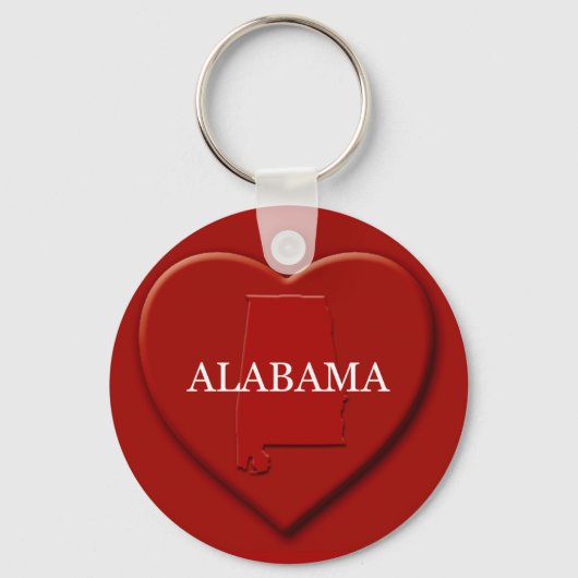 Alabama Heart Map Sleutelhanger (Voorkant)