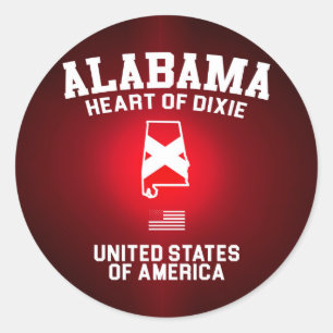 Alabama Heart van Dixie Ronde Sticker