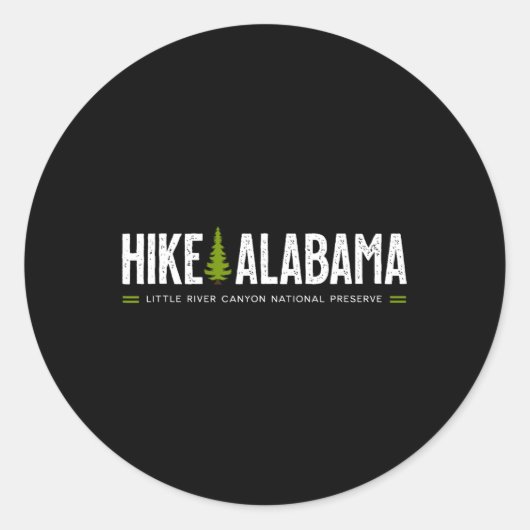 Alabama Hike Little River Canyon Tree Retro Graphi Ronde Sticker (Voorkant)