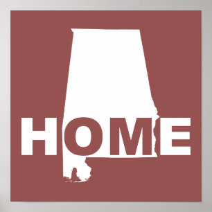 Alabama Home weg van State Poster Sign