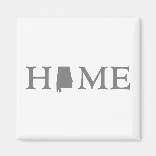 Alabama Home Word State Silhouette Magneet (Voorkant)