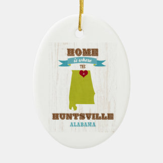 Alabama, Huntsville Map - Home is waar Keramisch Ornament