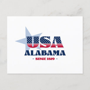 Alabama in rood, wit en blauw Briefkaart