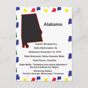Alabama Informatie Educatief Briefkaart