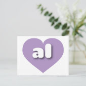 Alabama lavender hart - Ik hou van al Briefkaart (Staand voorkant)